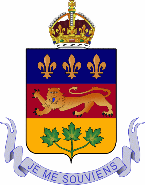 Герб с кленовыми листьями провинции Квебек